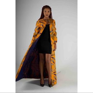 Fine Leaf Ankara Kimono